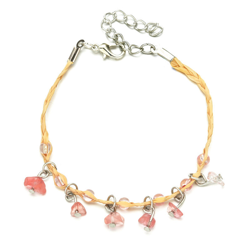 Wholesale Straw Rope Adjustable Copper Bracelet